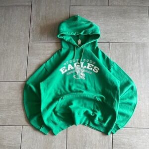 Jerzees NuBlend Thatcher Eagles Hoodie Green Graphic Sweatshirt Large